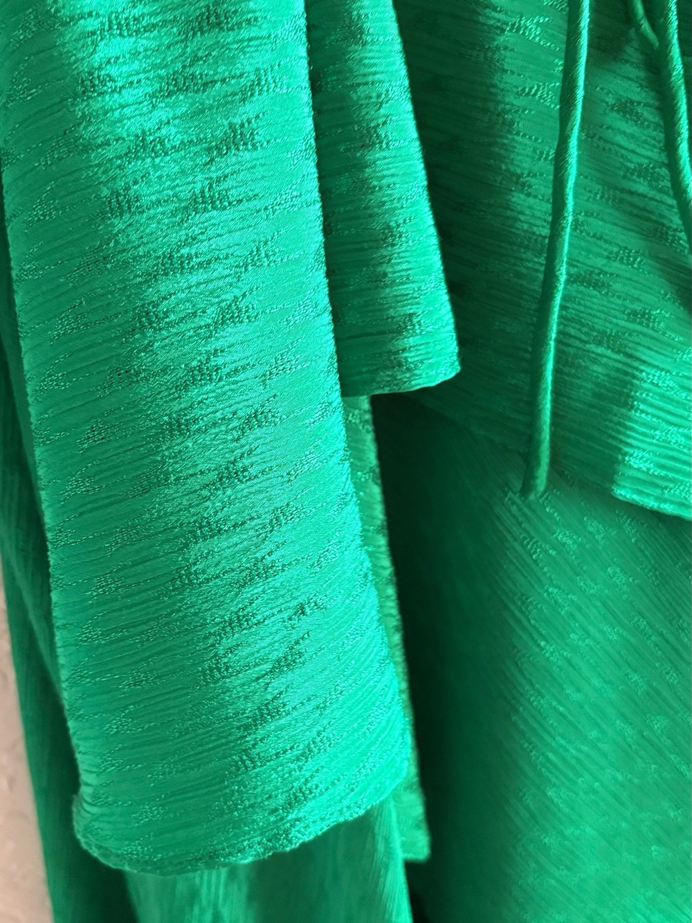Maje Rosalieke Green V-Neck High-Low Wrap Dress - Picture 7 of 8